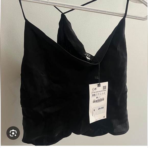 Zara black satin starppy cami - Picture 6 of 6